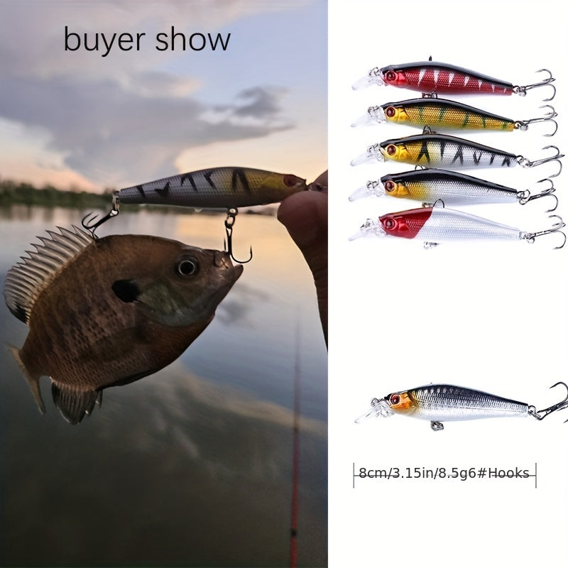 [56pcs Fishing Lures Kit] 56pcs Fishing Lures Kit | Crankbait Tackle Minnow Popper Pencil Swimbaits Hook Hard Baits Set for Pike Carp Bass Freshwater Saltwater | Christmas Gift for Man