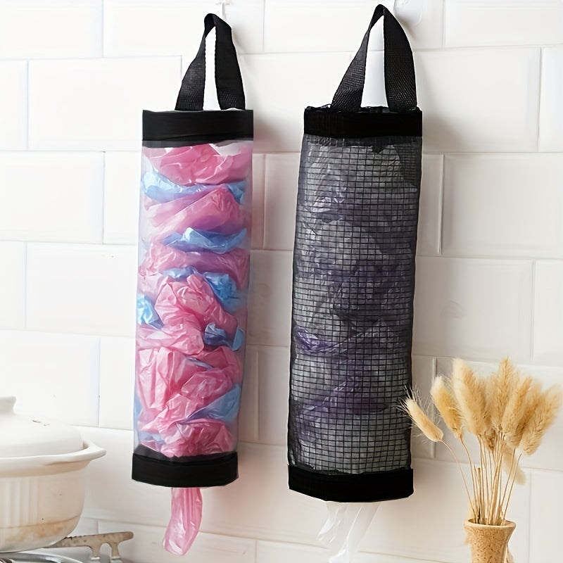 Plastic Bag Organizer 1/10pcs, Hanging Mesh Storage Dispenser, Foldable, Breathable, Washable Hanging Trash Bag Holder, Multiple Colors Available, Suitable for Kitchen Plastic Bag Storage