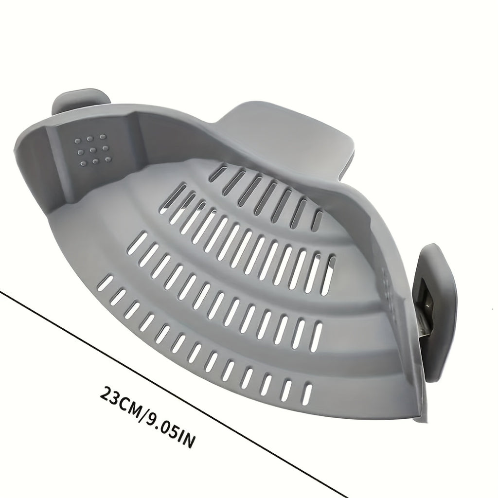 [Clip-On Strainer] 1pc ABERZEY Clip-On Strainer for Pots & Pans - Durable Plastic Kitchen Colander for Pasta, Meat, Vegetables, Fruits - Easy Drainage & Compact Design, Strainer for Pasta, Vegetable Preparation, Modern Kitche