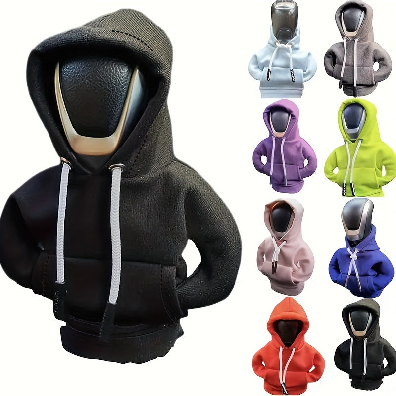 Mini Car Gear Shift Cover Hoodie - Stylish Anthropomorphic Shift Knob Design, Soft Fabric Multi-Color Options (Red/Blue/Pink/Grey/Black) Fit for Most Vehicles, Interior Accessories & Car Decor, Vehicle Style Upgrade | Snug Fi