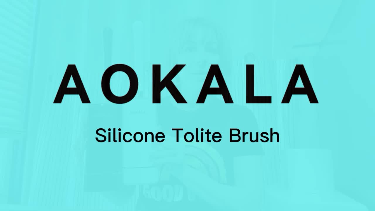 Aokala Toilet Brush and Holder, Elegant Silicone Toilet Bowl Brush Set with Ergonomic Long Handle, Modern Bathroom Decor Cleaning Accessories, Durable, Deep Cleaning Christmas gifts/Halloween gifts! - Black & White
