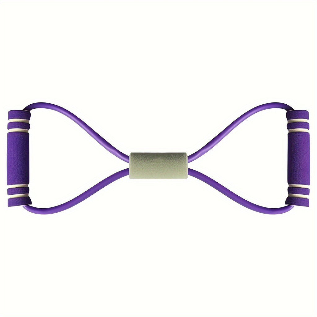 8-Shaped TPE Tension Belt with Handles - Elastic Yoga Resistance Band for Chest Expansion, Arm & Leg Stretching, Workout, Yoga, Pilates - Stackable, Medium Tension, Perfect for Beginners