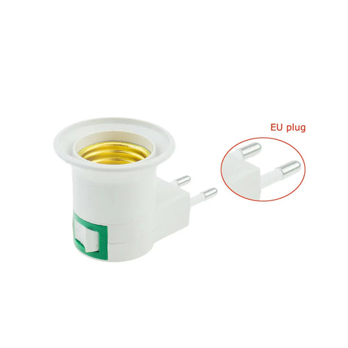 1 Pcs E27 Light Lamp Bulbs Socket Base Holder with Switch  EU/US Plug Adapter ON/OFF Standard Screw-in Socket Outlet Converter