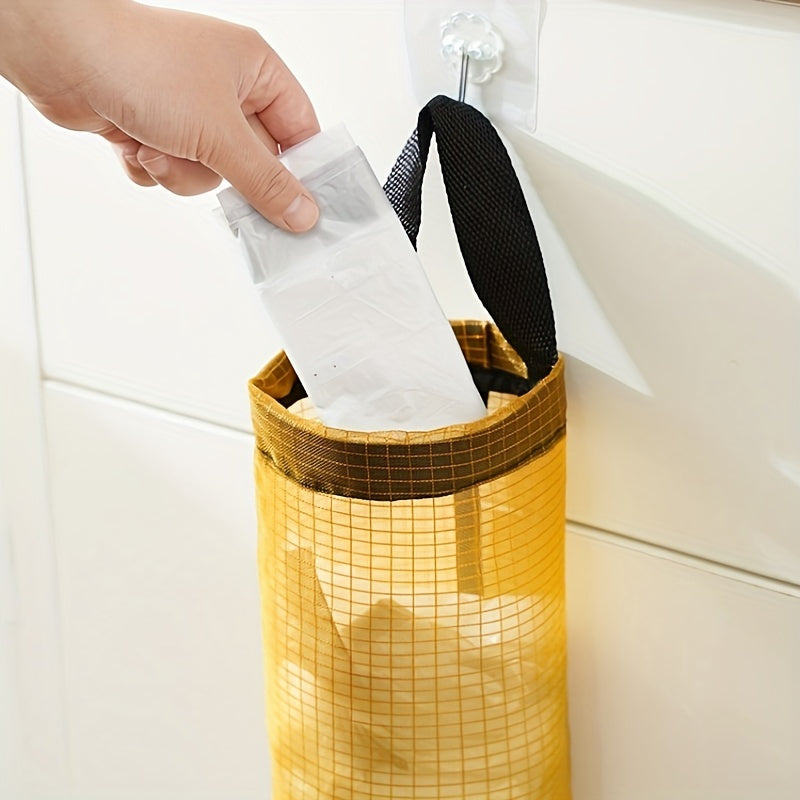 Plastic Bag Organizer 1/10pcs, Hanging Mesh Storage Dispenser, Foldable, Breathable, Washable Hanging Trash Bag Holder, Multiple Colors Available, Suitable for Kitchen Plastic Bag Storage