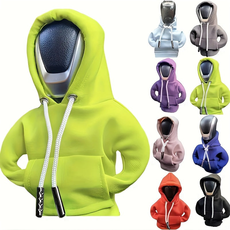 Mini Car Gear Shift Cover Hoodie - Stylish Anthropomorphic Shift Knob Design, Soft Fabric Multi-Color Options (Red/Blue/Pink/Grey/Black) Fit for Most Vehicles, Interior Accessories & Car Decor, Vehicle Style Upgrade | Snug Fi