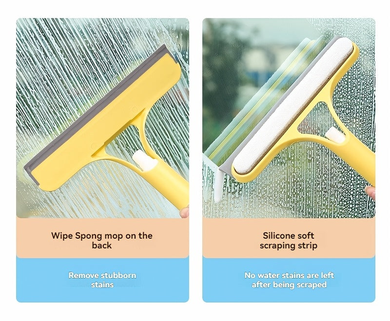[Glass Cleaning Tool] 3-In-1 Multi-Functional Glass Cleaning Tool with Sprinkler, Polypropylene (PP) Plastic, for Bathroom, Kitchen, Living Room, Bedroom, Toilet - Efficient Mirror And Window Scraper
