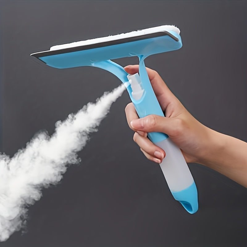 [Glass Cleaning Tool] 3-In-1 Multi-Functional Glass Cleaning Tool with Sprinkler, Polypropylene (PP) Plastic, for Bathroom, Kitchen, Living Room, Bedroom, Toilet - Efficient Mirror And Window Scraper