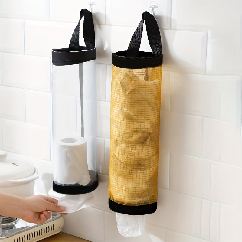 Plastic Bag Organizer 1/10pcs, Hanging Mesh Storage Dispenser, Foldable, Breathable, Washable Hanging Trash Bag Holder, Multiple Colors Available, Suitable for Kitchen Plastic Bag Storage