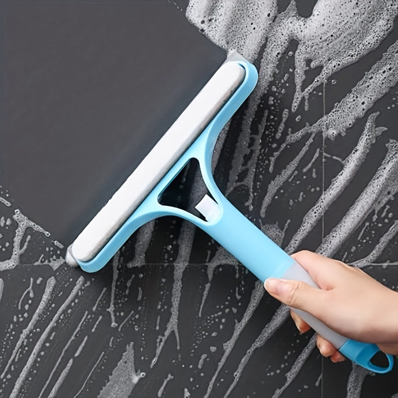 [Glass Cleaning Tool] 3-In-1 Multi-Functional Glass Cleaning Tool with Sprinkler, Polypropylene (PP) Plastic, for Bathroom, Kitchen, Living Room, Bedroom, Toilet - Efficient Mirror And Window Scraper