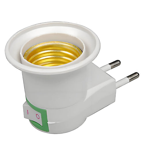 1-12pcs E27 Lamp Socket Adapter with Switch EU Plug Plastic Standard Screw-in Socket Outlet Converter Bulbs for Home