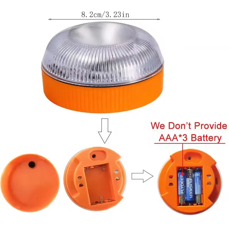 Led Car Emergency Light V16 Flashing Light Magnetic Induction Road Accident Light Portable Strobe Warning Light