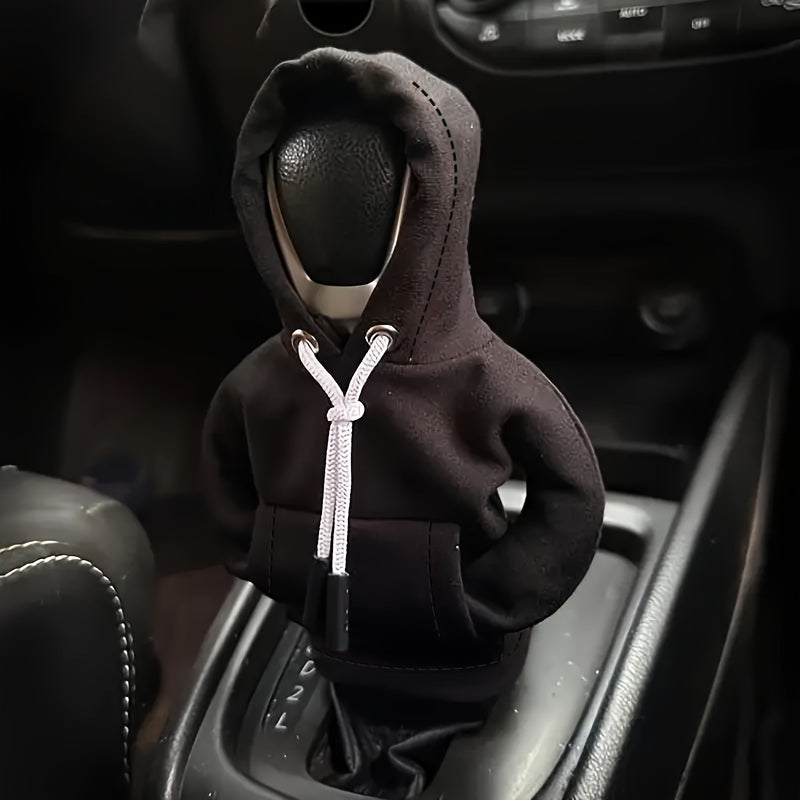 Mini Car Gear Shift Cover Hoodie - Stylish Anthropomorphic Shift Knob Design, Soft Fabric Multi-Color Options (Red/Blue/Pink/Grey/Black) Fit for Most Vehicles, Interior Accessories & Car Decor, Vehicle Style Upgrade | Snug Fi