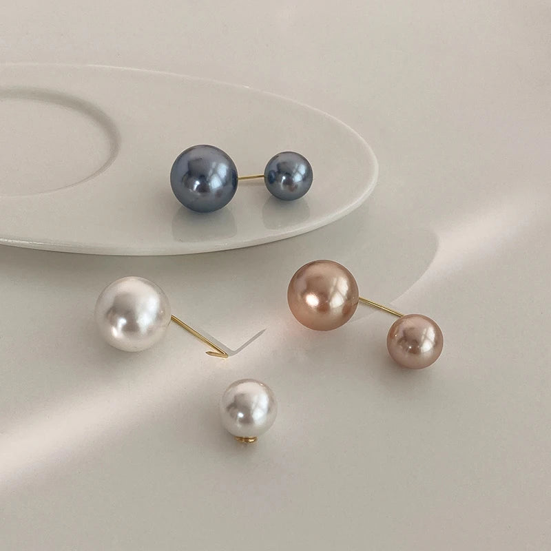 Pearl Brooches Set Waist Buckle Cardigan Jeans Button Brooch Pins Women Sweater Coat Anti Fall Pearls Clothes Pin Decoration
