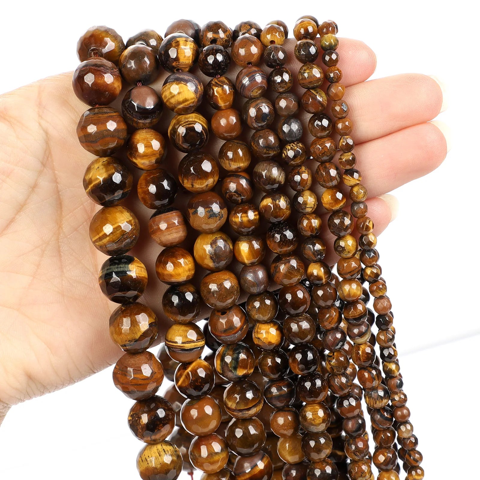 AAAAA Natural Stone Beads Yellow Tiger Eye Stone Round Loose Beads For Jewelry Making DIY Bracelet 14inch/Strand 4/6/8/10/12mm