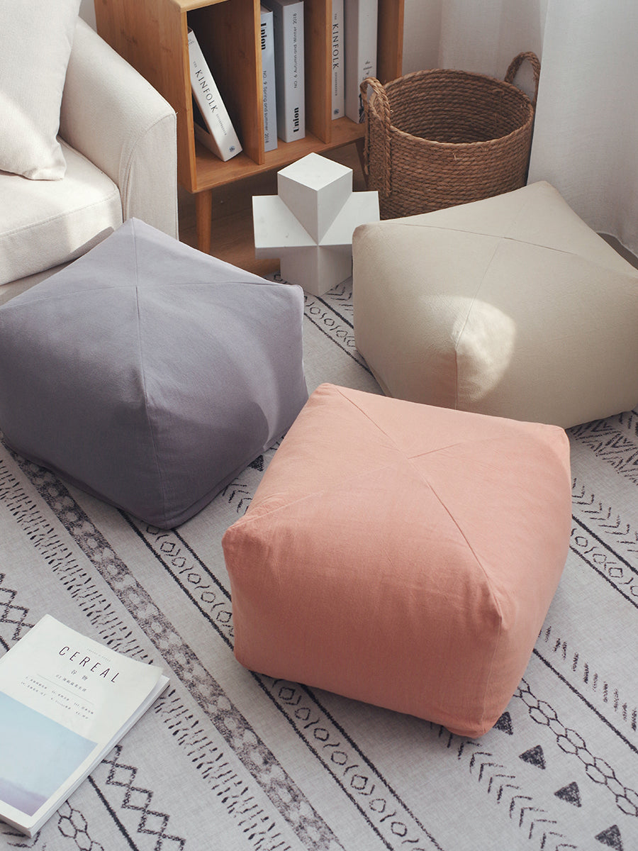 Cushion Floor Japanese Style Square Stool Tatami Floor Bay Window Bedroom Coffee Table Shoe Changing Stool Removable and Washable Household Cloth