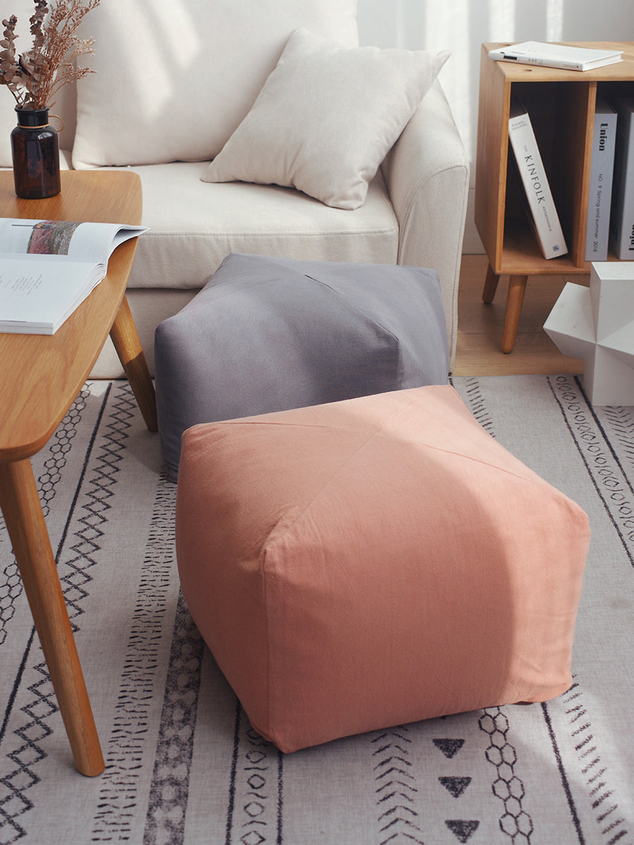 Cushion Floor Japanese Style Square Stool Tatami Floor Bay Window Bedroom Coffee Table Shoe Changing Stool Removable and Washable Household Cloth
