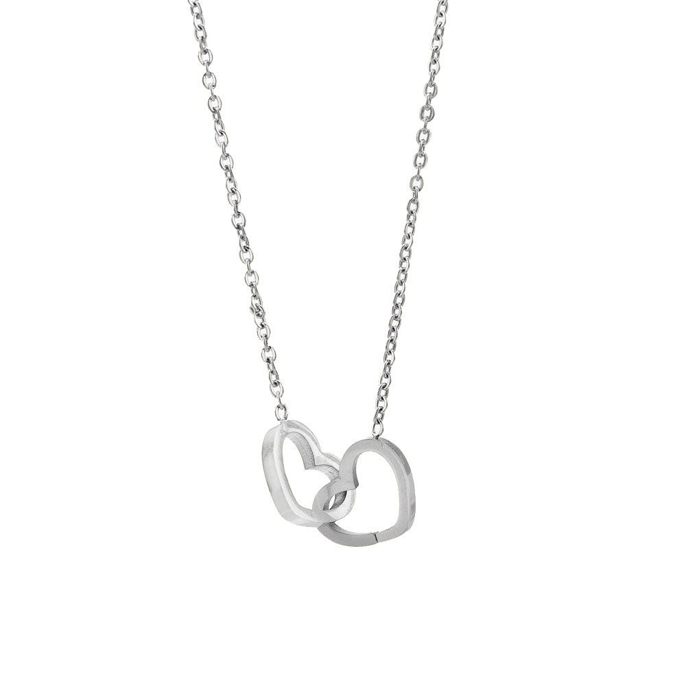 Personality Lettering Stainless Steel Double Ring Heart Necklace Rotating Rose Jewel Case and Packing Box Reversible Necklace Box