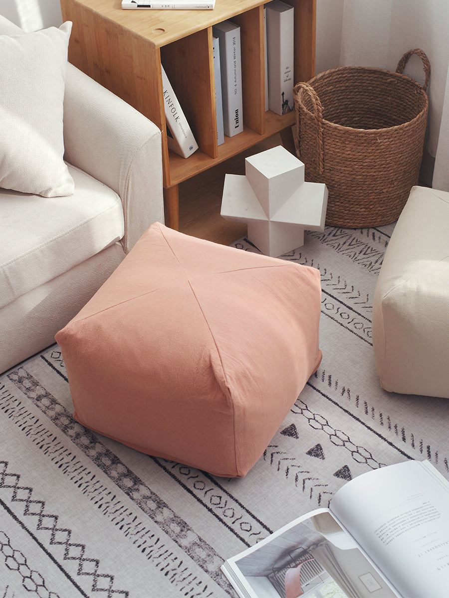 Cushion Floor Japanese Style Square Stool Tatami Floor Bay Window Bedroom Coffee Table Shoe Changing Stool Removable and Washable Household Cloth