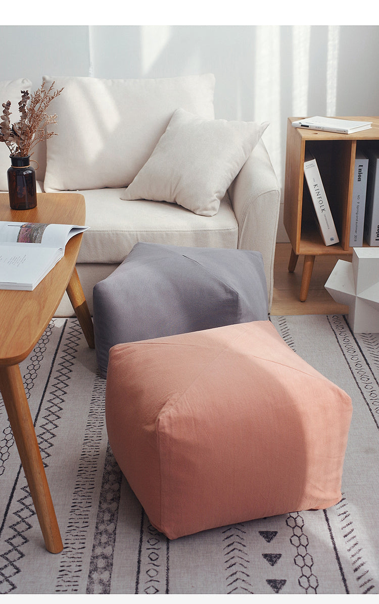 Cushion Floor Japanese Style Square Stool Tatami Floor Bay Window Bedroom Coffee Table Shoe Changing Stool Removable and Washable Household Cloth