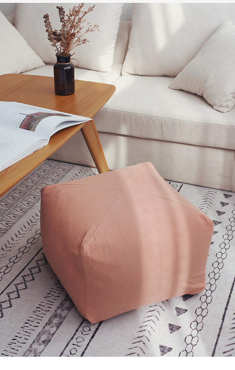 Cushion Floor Japanese Style Square Stool Tatami Floor Bay Window Bedroom Coffee Table Shoe Changing Stool Removable and Washable Household Cloth