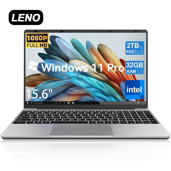 LENO NEW 15.6" Portable Laptop Intel 6500Y 32GB RAM 2TB SSD 5000mAh Office Windows11 Notebook PC Gamer with Backlit Fingerprint