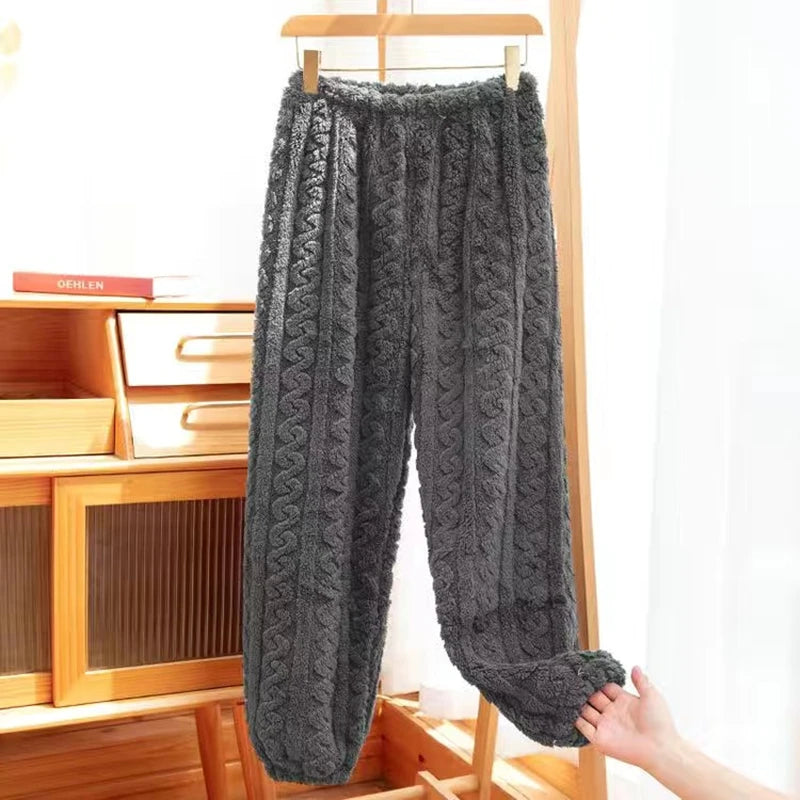 HELIAR Women Warm 2 Piece Sets Thicken Velvet Ribbed Fleece Set Pullover And Pants Casual Pajama Sets Women Autumn Winter 2024
