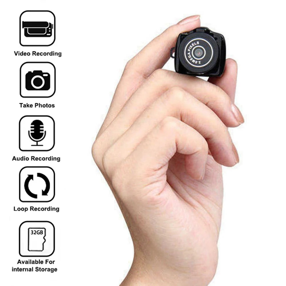 Y2000 Mini Camera Portable Audio Video Recorder Ultra Small Body Camera Sport DV DVR Security Protection Surveillance Camcorder