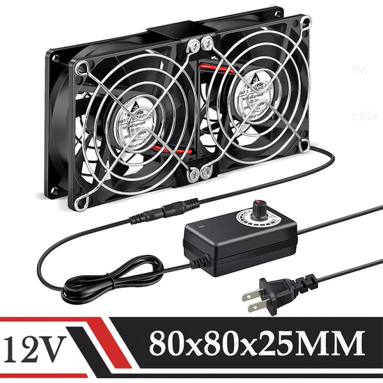 GDSTIME 80mm Server Fan DC 12V 220V Btc Mining Machine Chassis Workstation Cabinet Radiator 8025 Dual Ball PC Computer Case Fan