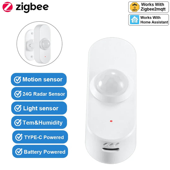 Smart Zigbee Human Presence Sensor 24G Mmwave Radar Motion Light Detector Smart Home Optional Temperature And Humidity Detection