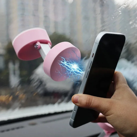 Vacuum Adsorption Magnetic Suction Cup Phone Mount Double Sided Hands-Free Magnetic Cell Phone Holder For Car/Gym/Mirror/Smoot