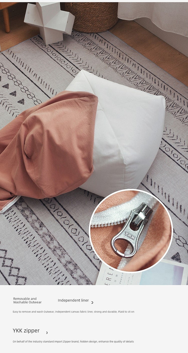 Cushion Floor Japanese Style Square Stool Tatami Floor Bay Window Bedroom Coffee Table Shoe Changing Stool Removable and Washable Household Cloth