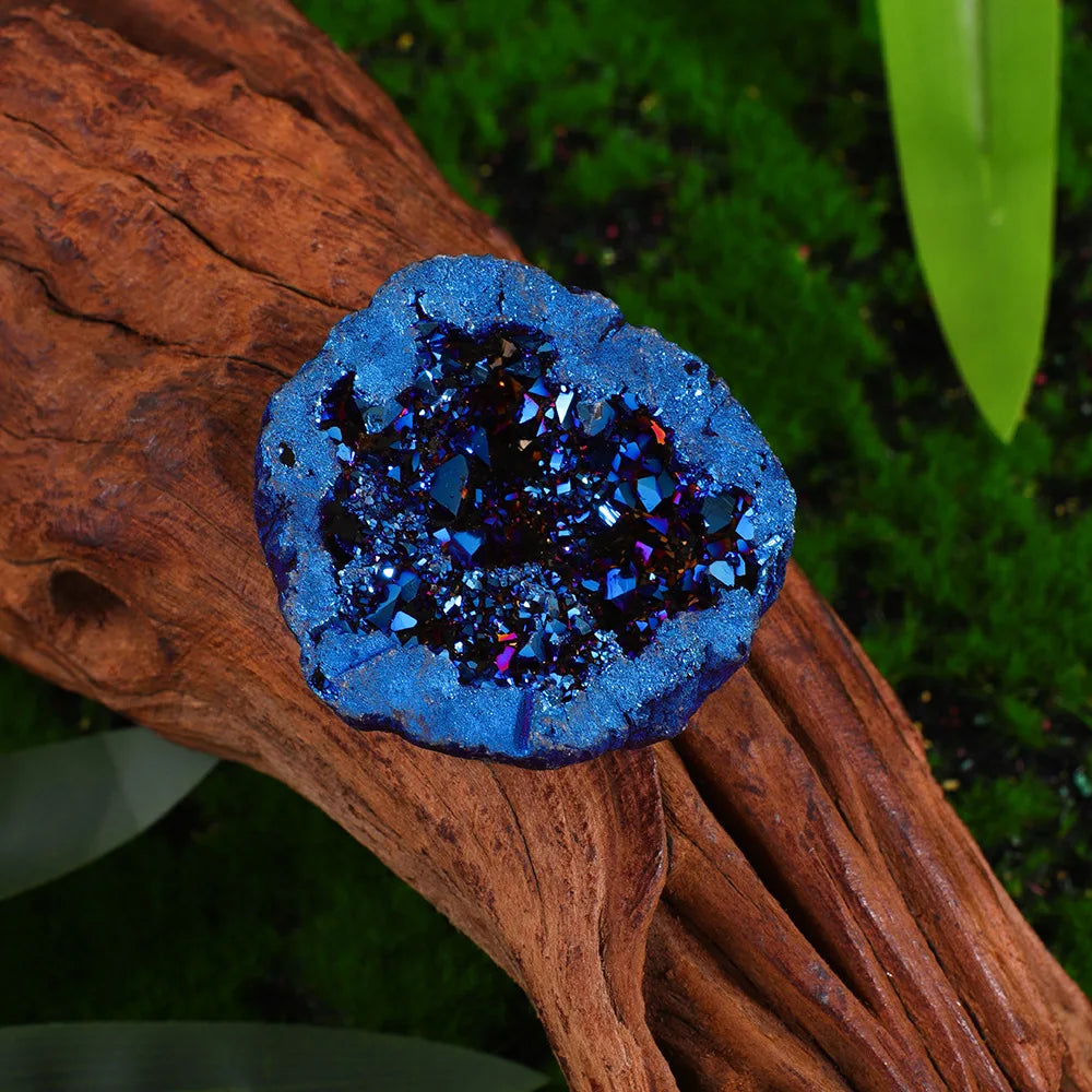 Nature Agate Geode Stone Irregular Colourful Electroplating Druzy Cluster Rocks Mineral Specimen Home Decor