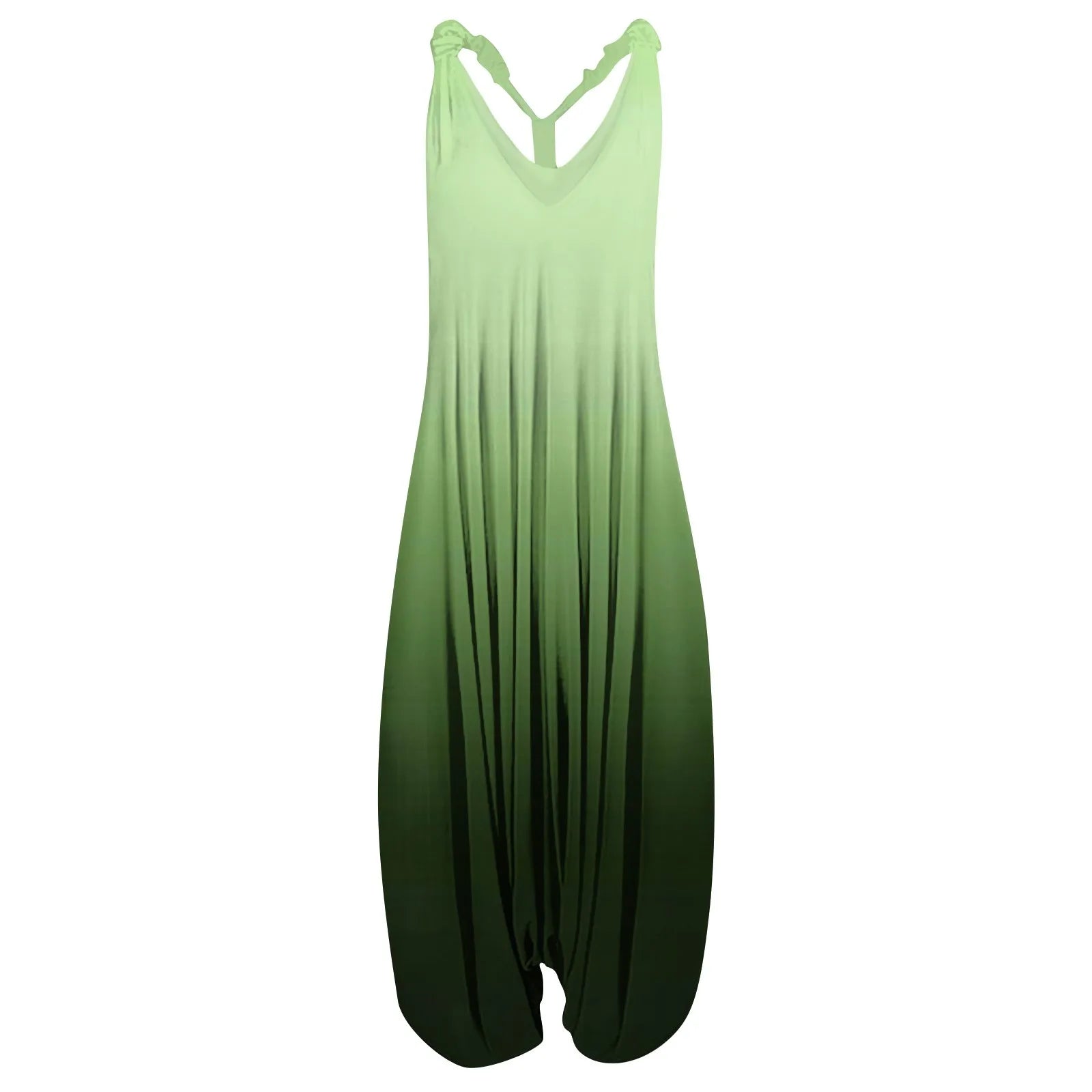 V Neck Women Jumpsuit Ethnic Style Gradient Print Patchwork Streetwear All Match Sling Harem Loose Jumpsuit For Party 2024