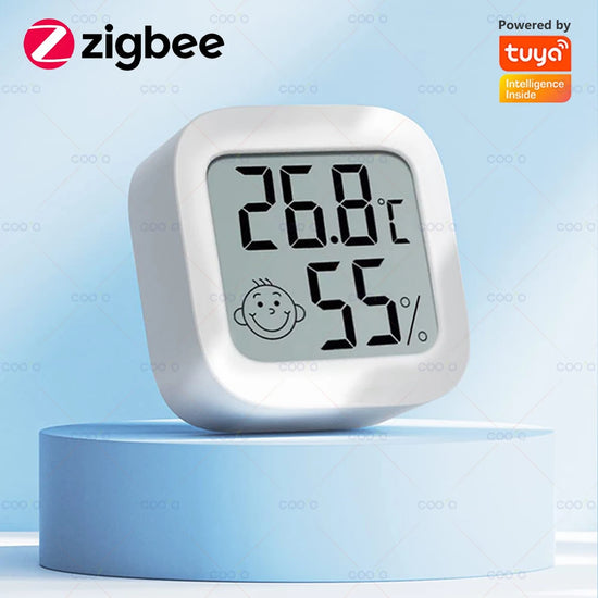 Tuya Zigbee Temperature Humidity Sensor Mini LCD Digital Display Works with Smart Life APP Remote Control Thermometer Hygrometer
