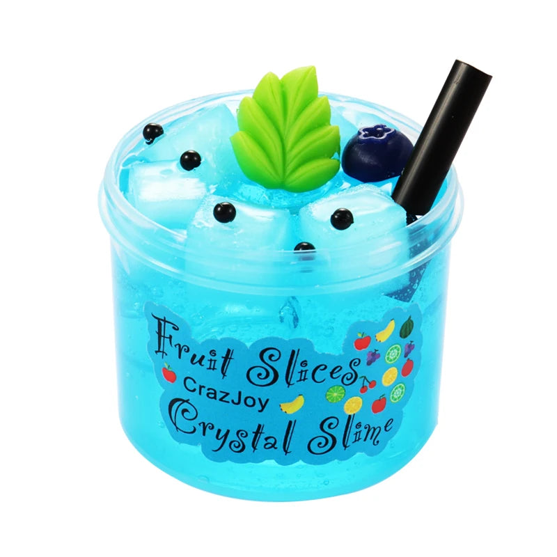 2.37oz Clear Jelly Cube Crunchy Slime kit Soft Watermelon Stretchy Non-Sticky DIY Crystal Mud Charms Slime Party Favors Gifts