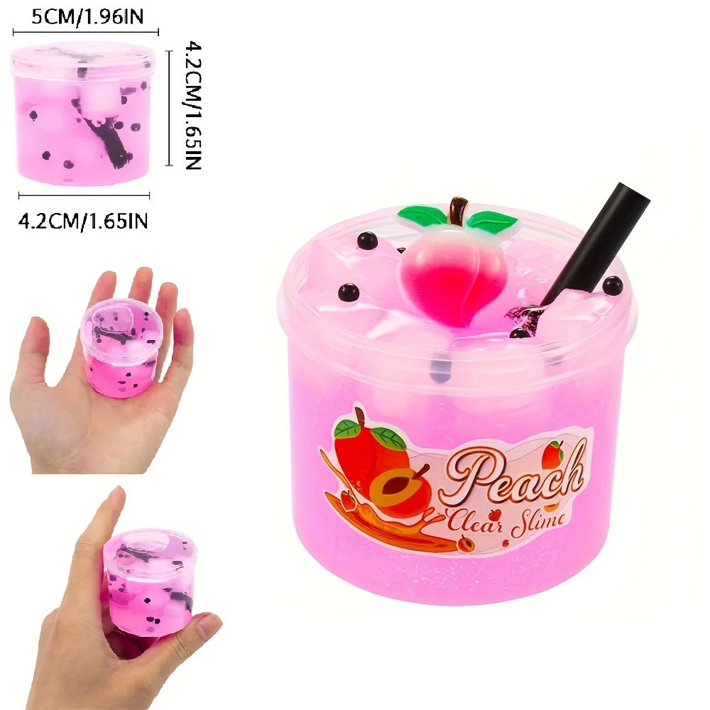 2.37oz Clear Jelly Cube Crunchy Slime kit Soft Watermelon Stretchy Non-Sticky DIY Crystal Mud Charms Slime Party Favors Gifts