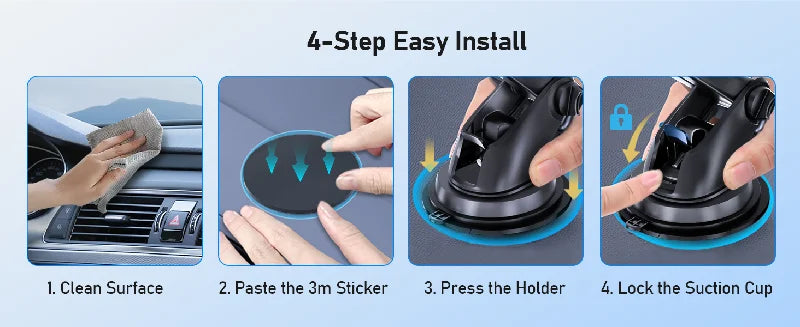 2025 NEW Universal Sucker Car Phone Holder 360° Windshield Car Dashboard Mobile Cell Support Bracket for Smartphones