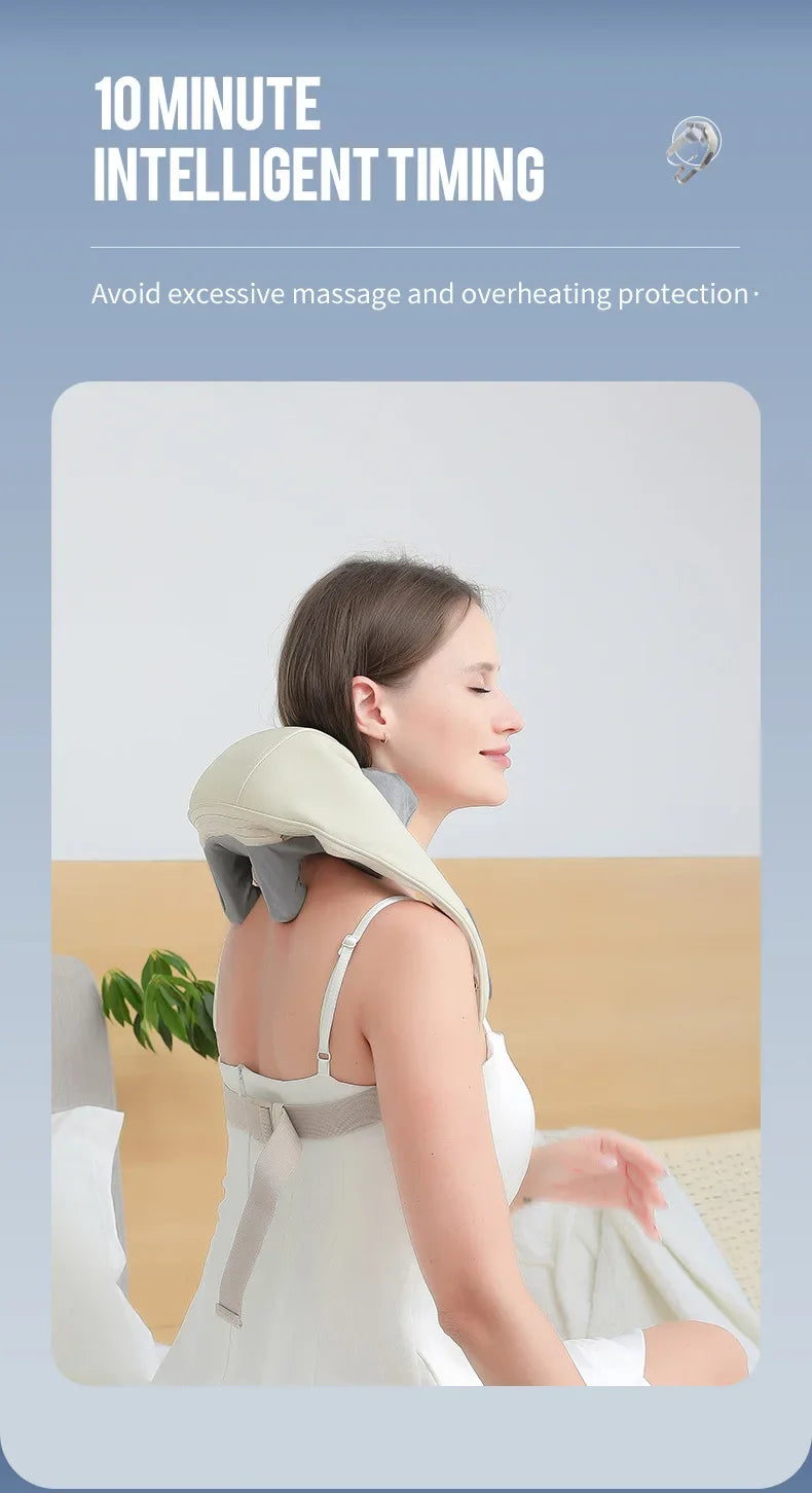 Wireless Neck And Back Massager Shoulder Kneading Massage Shawl Cervical Relaxing Trapezius Massager