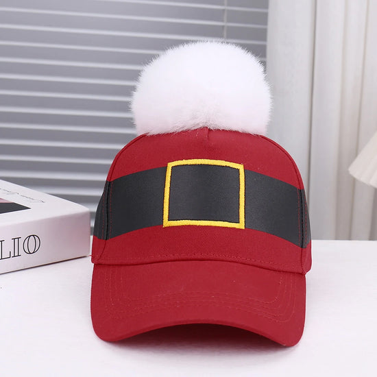 Christmas Decorative Knob Belt Adjustable Baseball Cap for Cosplay Stage Performance Party One Size Fits Most Hat