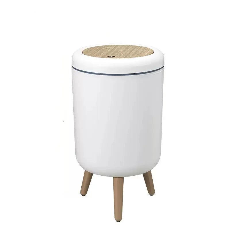 Household high - end trash can, tall - legged with lid for living room, push - type trash can, desktop storage bin for bedroom