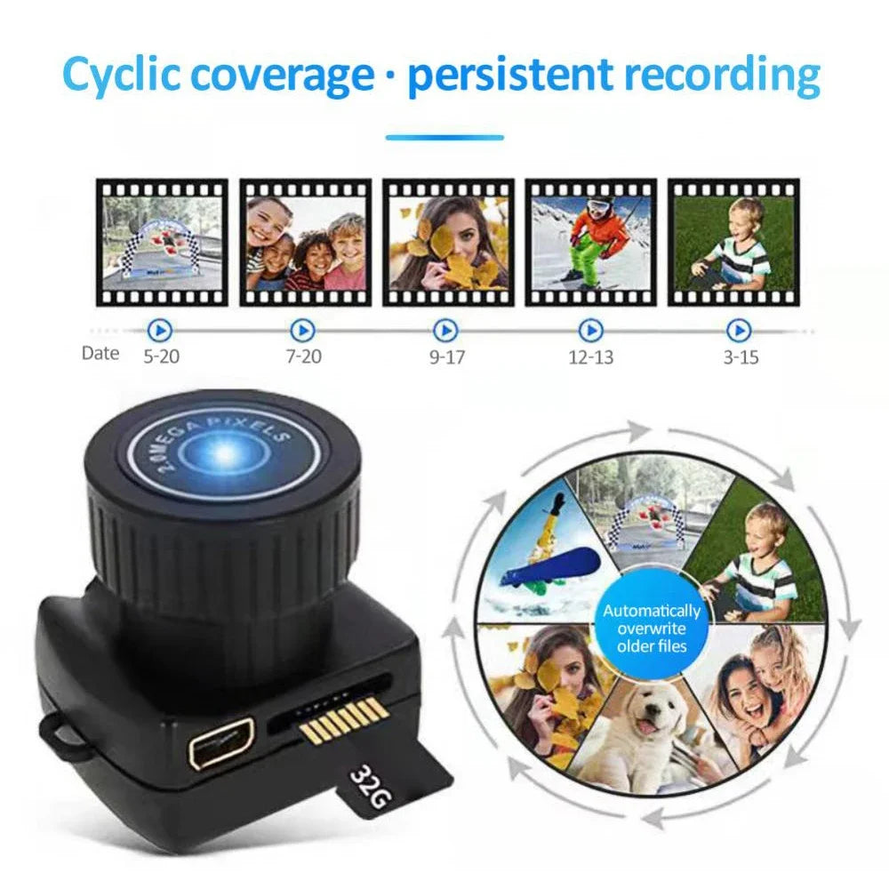 Y2000 Mini Camera Portable Audio Video Recorder Ultra Small Body Camera Sport DV DVR Security Protection Surveillance Camcorder