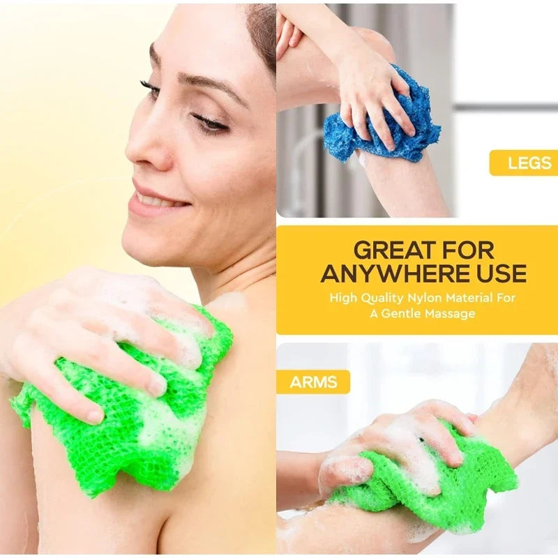 African Bath Rubbing Towel Exfoliating Net Sponge Cleansing Long Strip Bath Towel Instant Bath Ball Usage  Shower Cleaning Strip