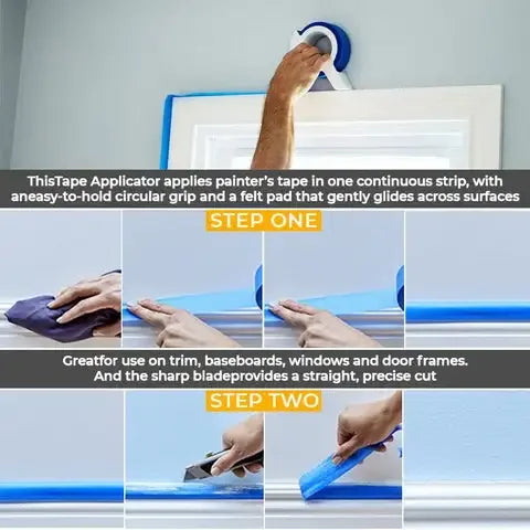 Painter Masking Tape Applicator Dispenser Machine Wall Floor Painting Packaging Sealing Tool for 1.88-2" X 60 Yard Standard Tape
