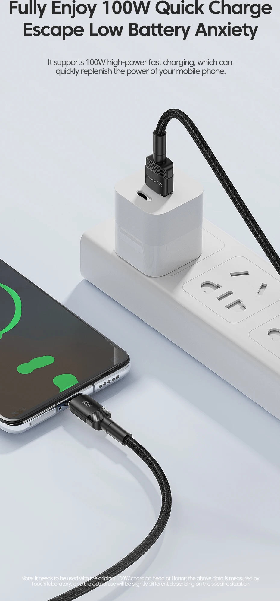 Toocki 100W USB Type C Cable for Xiaomi POCO Samsung Huawei OPPO 6A Fast Charging Charger USB C Data Cord TypeC Cable F