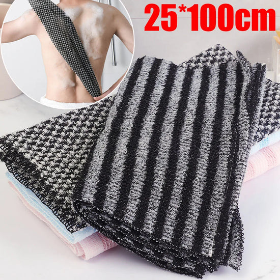 Exfoliating Scrub Shower Towels Double Effect Nylon Bath Towel Japanese Rubbing Washcloth for Back Body Bathroom Accessories