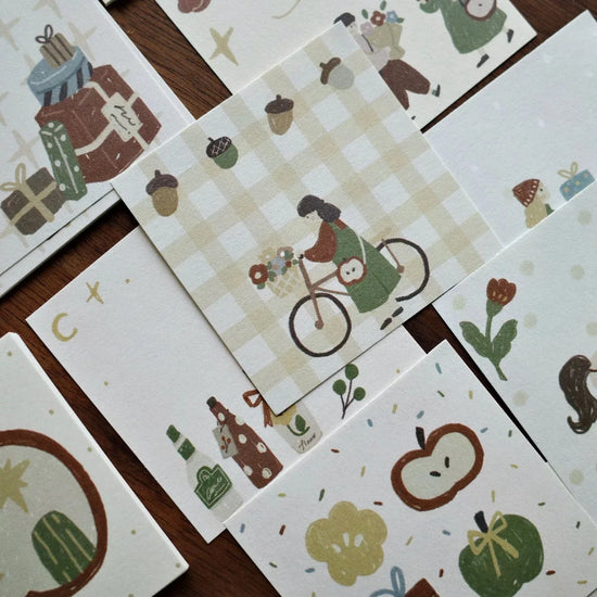 YiEr Studio Vintage Christmas Little Flower Note Memo Sheet Planner DIY Scrapbooking Card Making Decoration