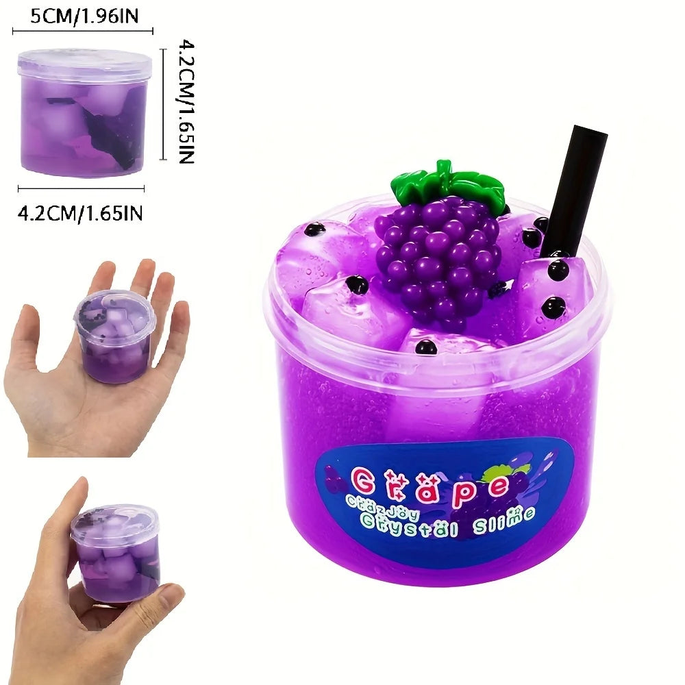 2.37oz Clear Jelly Cube Crunchy Slime kit Soft Watermelon Stretchy Non-Sticky DIY Crystal Mud Charms Slime Party Favors Gifts