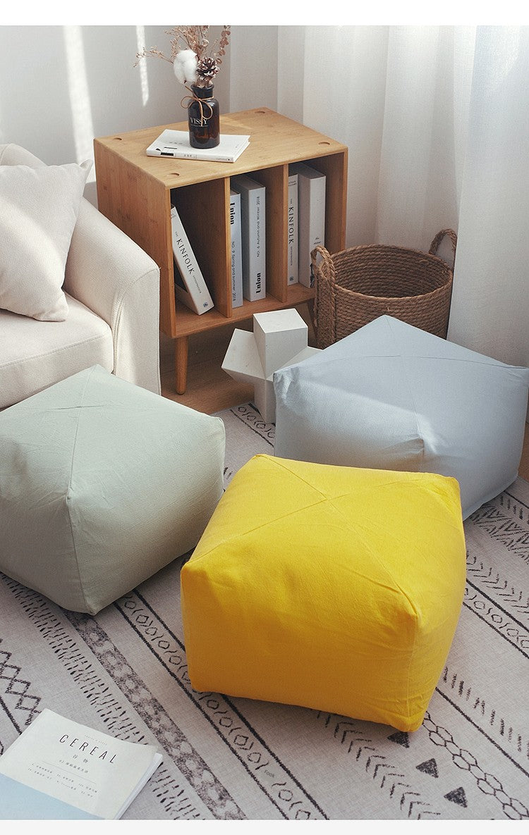 Cushion Floor Japanese Style Square Stool Tatami Floor Bay Window Bedroom Coffee Table Shoe Changing Stool Removable and Washable Household Cloth