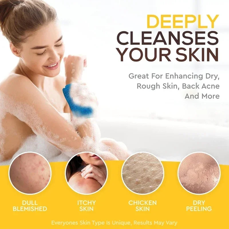 African Bath Rubbing Towel Exfoliating Net Sponge Cleansing Long Strip Bath Towel Instant Bath Ball Usage  Shower Cleaning Strip