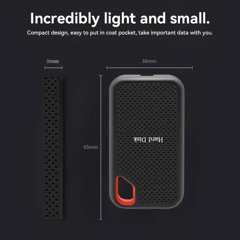Portable SSD 256TB High Speed Hard Drive 1/2TB Type-C Solid Disk USB3.1 External ssd Original Hard Disk for Phone/Loptop/PC/Mac